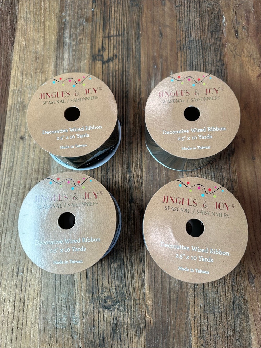 Green velvet  Decorative Ribbon - Pack of 4 - Picture 2 of 4